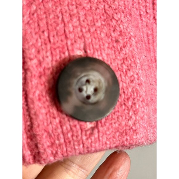 Retro Knit Cardigan Sweater Pink 2X Feminine Coquette Neutral Festive Grandpa - Picture 3 of 9